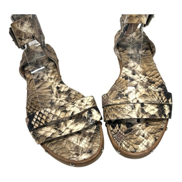 AGL Attilio Giusti Leombrum Leather Python Snake Print Sandal Women EU 40 US 9.5 - Picture 5 of 15